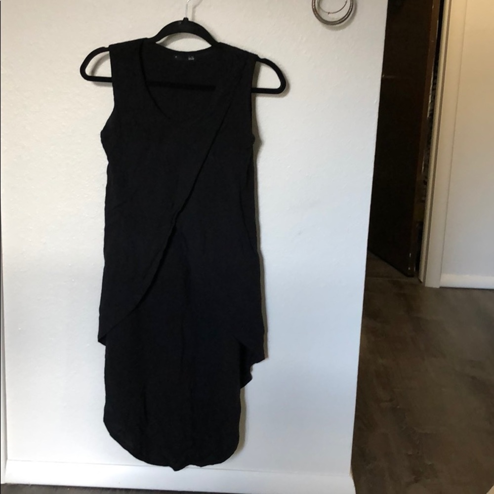 Black Crop High Low Top